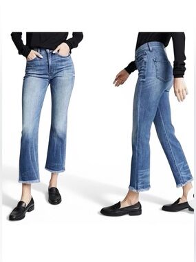 AYR The Bomb Pop Women's Mid-Rise Crop Straight Jeans - Light Blue Wash